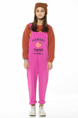 Dungarees Fuchsia W/ Print- Dungarees جمبسوت