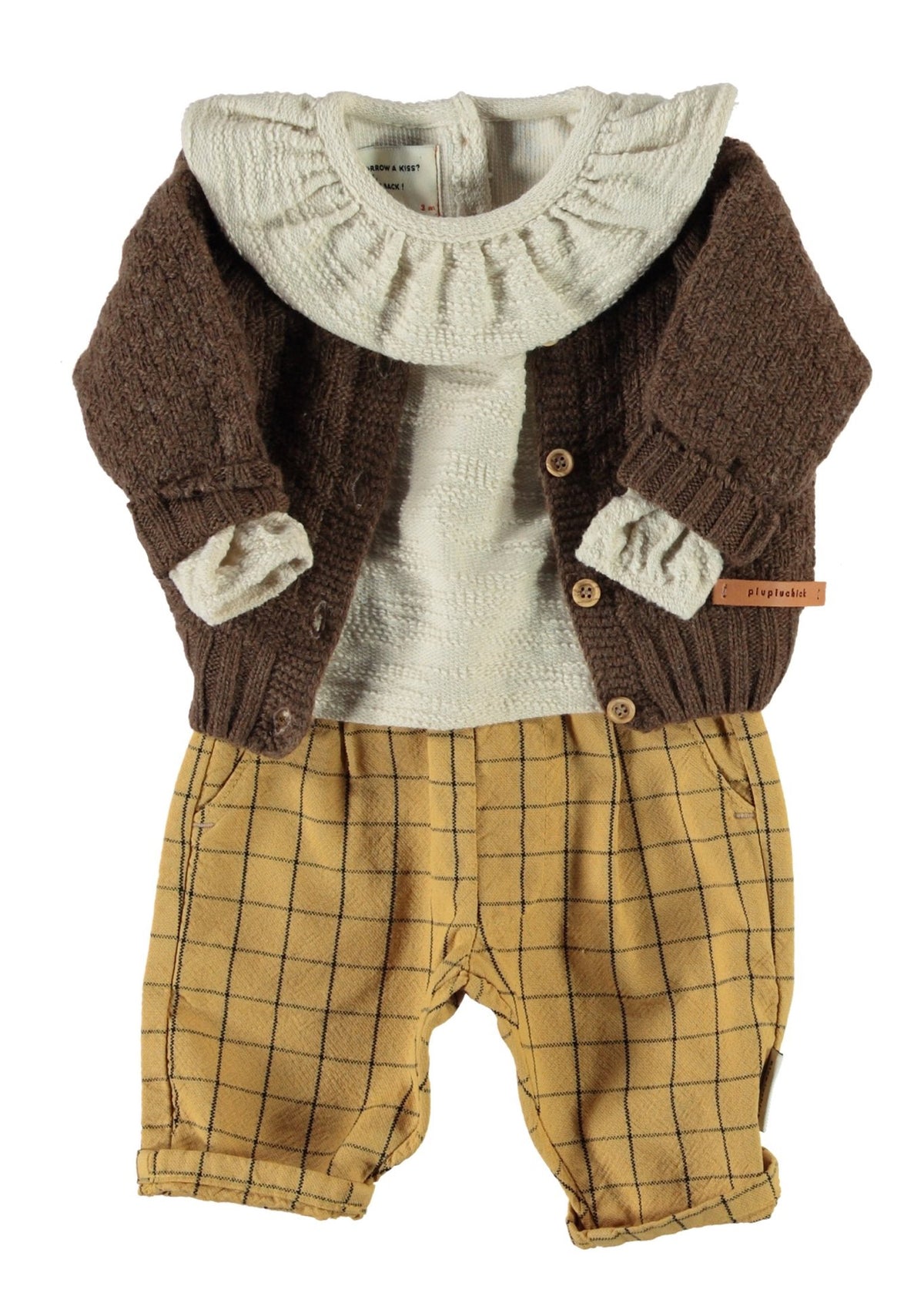 Baby Blouse Beige - Baby Round Collar بلوزة