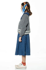 Dress Long With Animal Print Indigo - Dress Long فستان