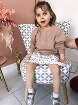 Sweatshirt Light Brown - Long sleeve W/wrinkled front بلوزة