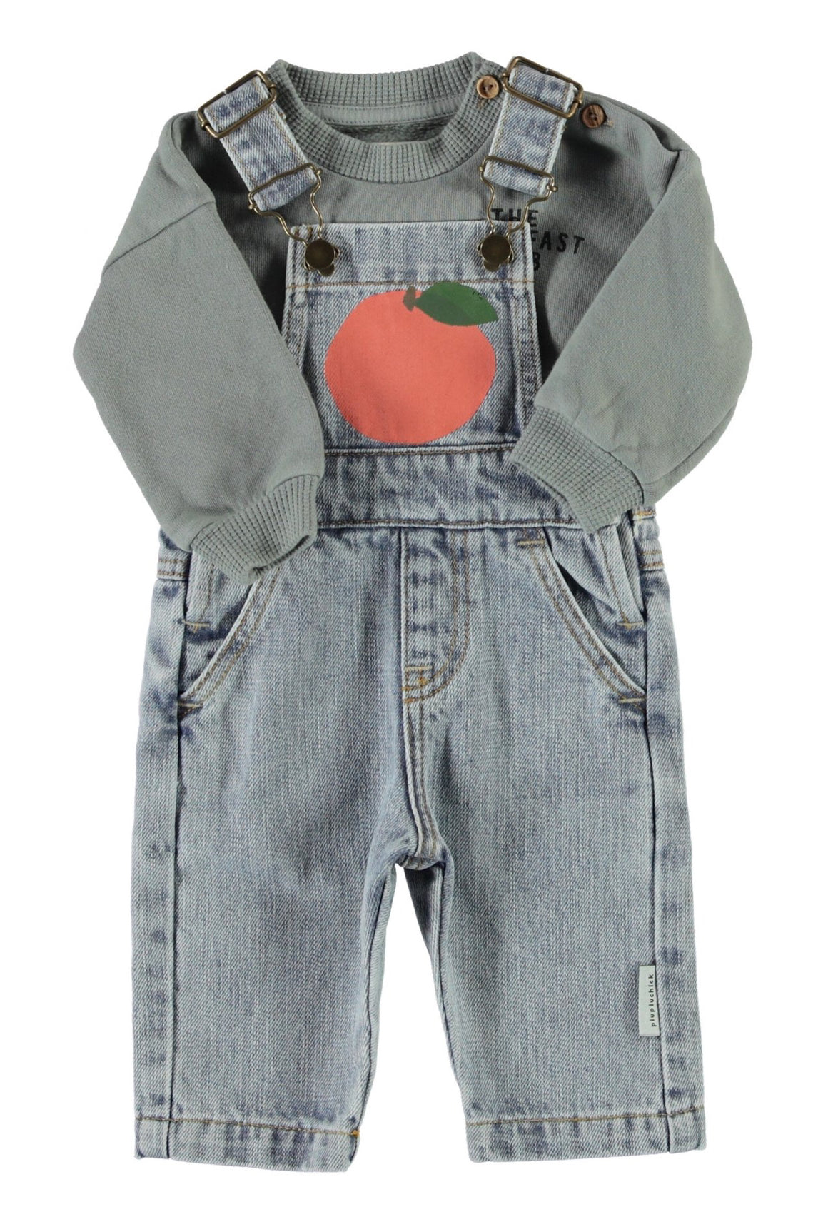Baby Dungarees Washed Light Blue Denim