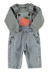 Baby Dungarees Washed Light Blue Denim