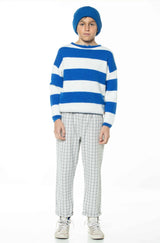Trouser Unisex Light Grey Checkered - Kids Unisex سروال