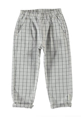 Trouser Unisex Light Grey Checkered - Kids Unisex سروال