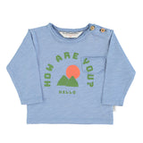 Longsleeve blue w/ "how are you?" print - Girls بلوزة