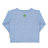 Longsleeve blue w/ "how are you?" print - Girls بلوزة