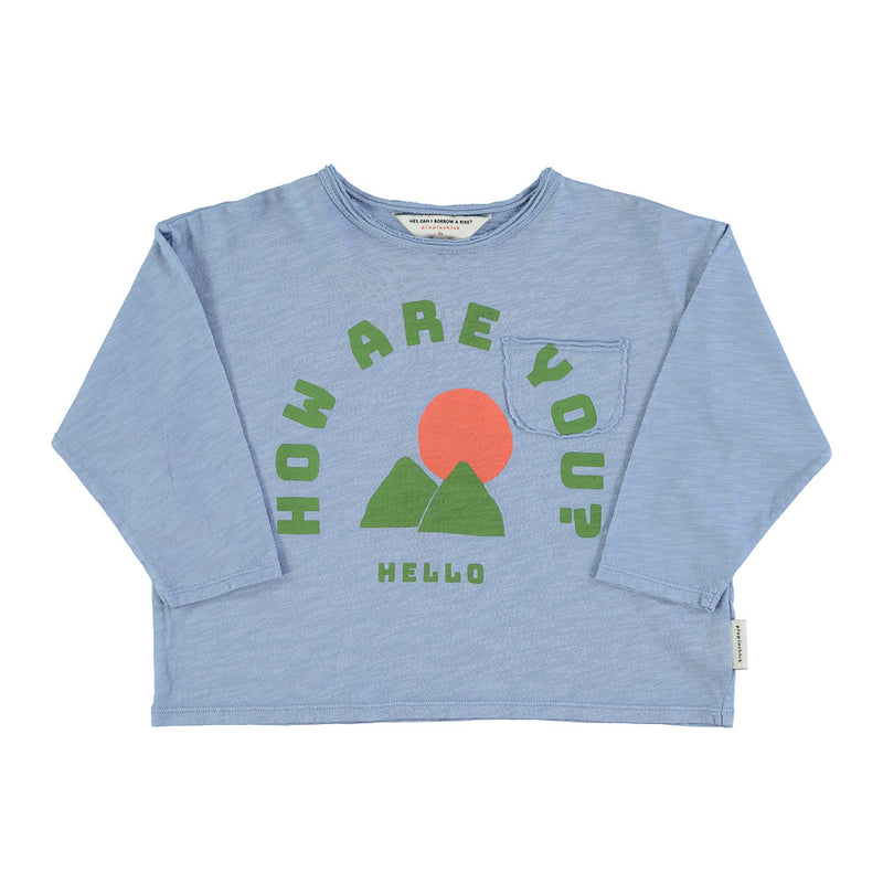 Baby longsleeves blue w/ "how are you?" - Baby بلوزة