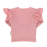 Baby longsleeve w/frills on shoulder pink w/ orange little star - Baby بلوزة