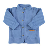 Mandarin Padded jacket blue w/back print - Girls سترة