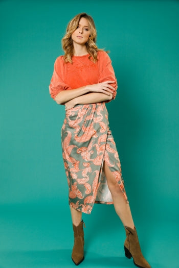 Skirt Maxi Green Cachemir - Maxi Green Cachemir تنورة