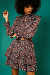 Dress Mini Freshness Flower Black - Mini Freshness Flower Black فستان