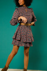 Dress Mini Freshness Flower Black - Mini Freshness Flower Black فستان