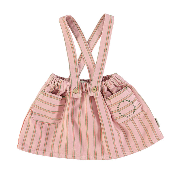 Mini Skirt w/stripes light pink w/ multicolor stripes - Girls تنورة