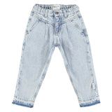Mom Fit trousers washed light blue - Unisex سروال