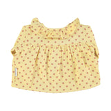 Baby round collar shirt light yellow w/little flowers - Baby بلوزة
