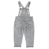 Unisex Dungarees washed grey denim w/"music" print - Dungarees جمبسوت