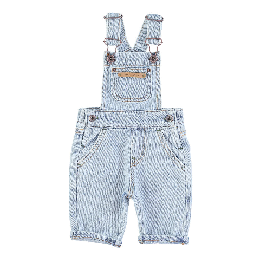 Baby unisex dungarees washed light blue denim - dungarees جمبسوت