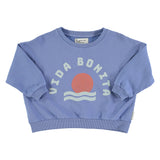 Unisex sweatshirt blue w/ "vida bonita" print - Girls سترة رياضية