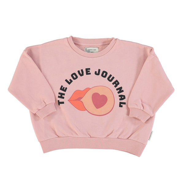 Unisex Sweatshirt light pink w/ "the love journal" print - Girls سترة رياضية