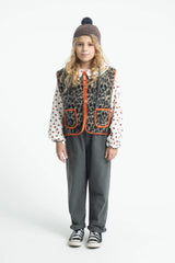 BLOUSE WITH DOUBLE COLLAR ECRU W/ LITTLE FLOWERS