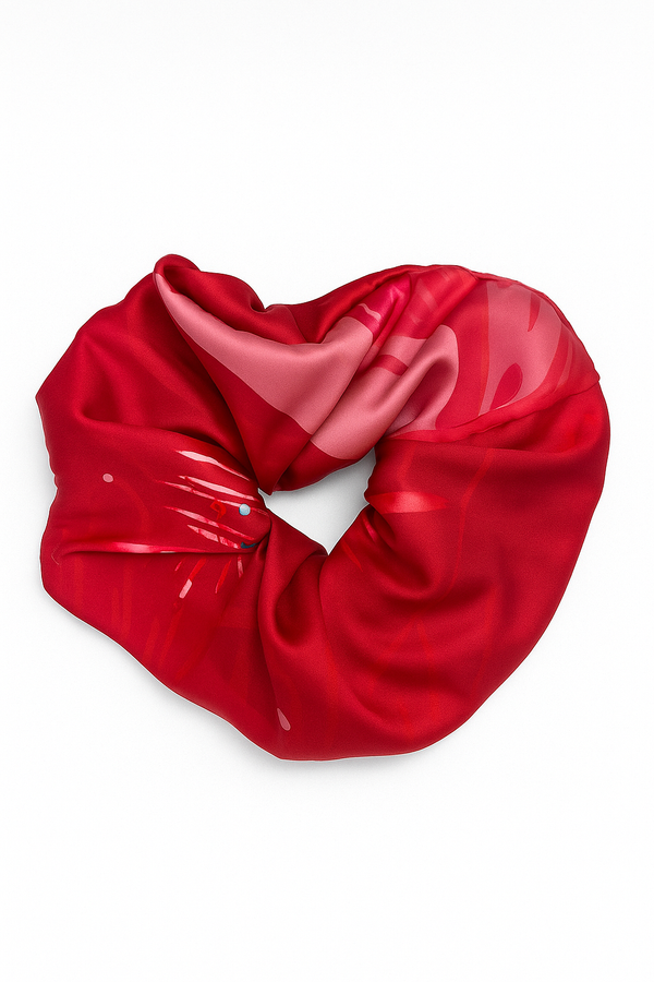 Scrunchies  WhiteHello in our prints - Burgundy Firework| ربطة عنق