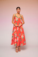 Tati Dress (Flower Red) | لباس المرأة