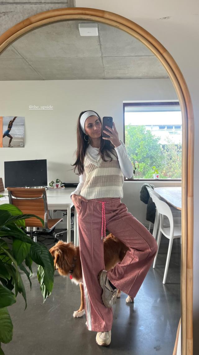 Sparkle Galaxia Loretta Pant: Mid-Rise, Straight Leg, Drawcord Waist