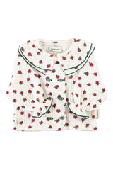 BLOUSE WITH DOUBLE COLLAR ECRU W/ LITTLE FLOWERS