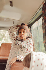 BLOUSE WITH DOUBLE COLLAR ECRU W/ LITTLE FLOWERS