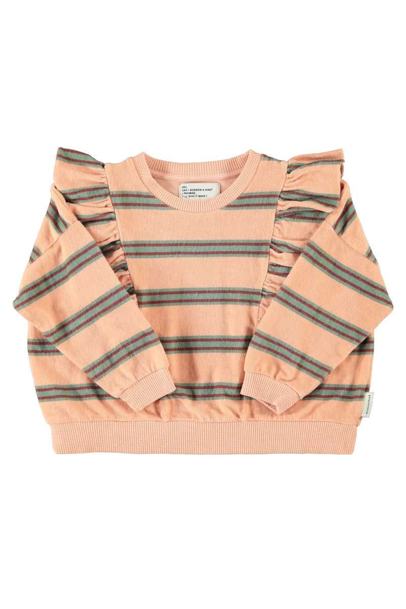SWEATSHIRT W/ DOUBLE STRIPES LIGHT PINK