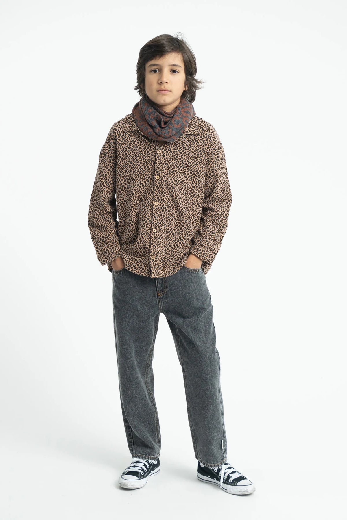 SHIRT BROWN W/ ANIMAL PRINT | بلوزة W/ ANIMAL PRINT