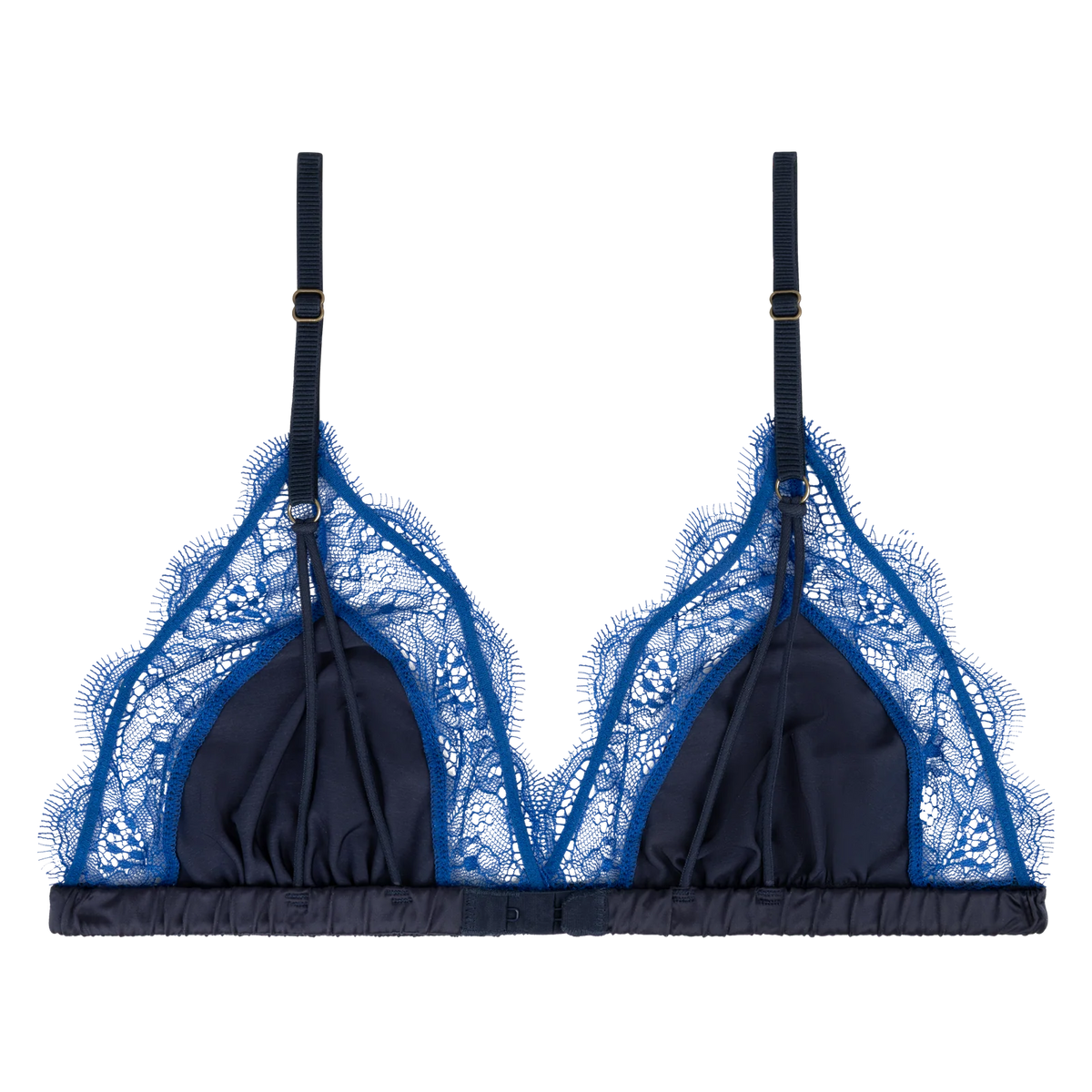 LOVE LACE TRIANGLE BRALETTE BLUE