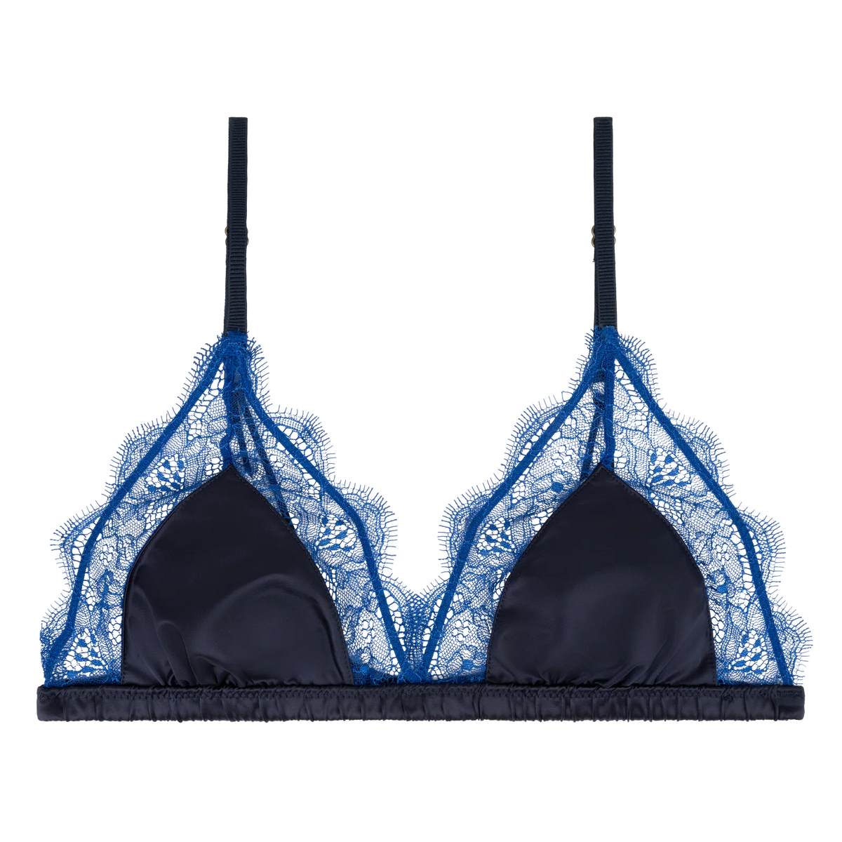 LOVE LACE TRIANGLE BRALETTE BLUE