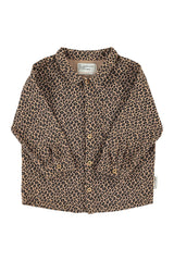 SHIRT BROWN W/ ANIMAL PRINT