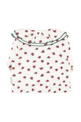 BLOUSE WITH DOUBLE COLLAR ECRU W/ LITTLE FLOWERS
