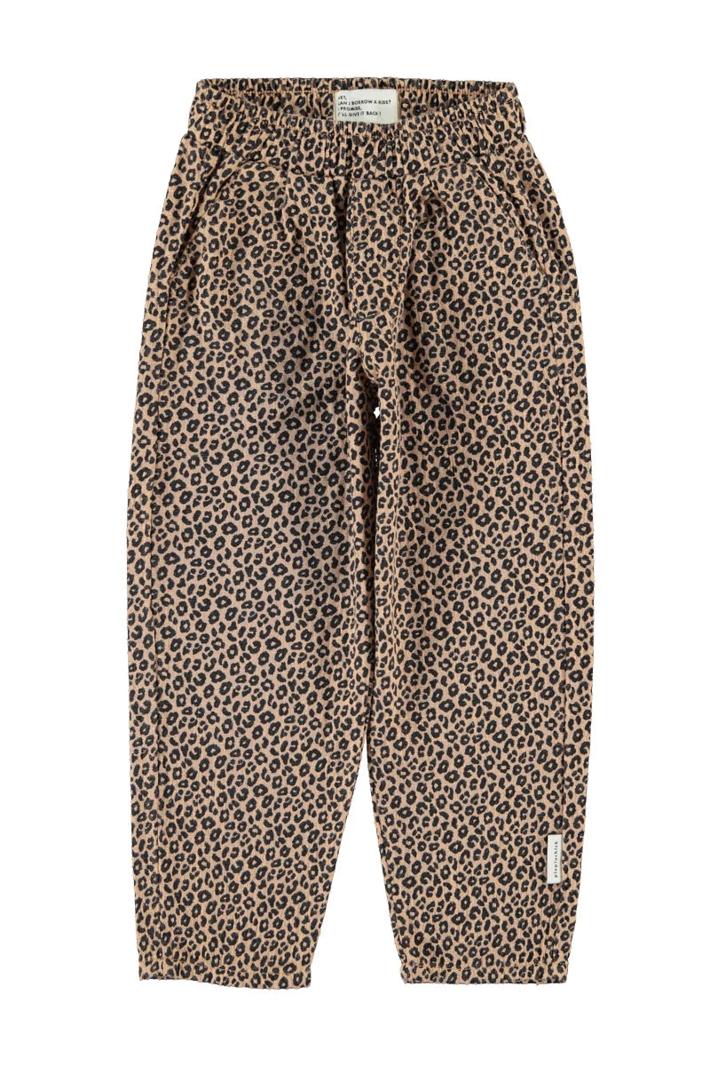UNISEX TROUSERS BROWN W/ ANIMAL PRINT