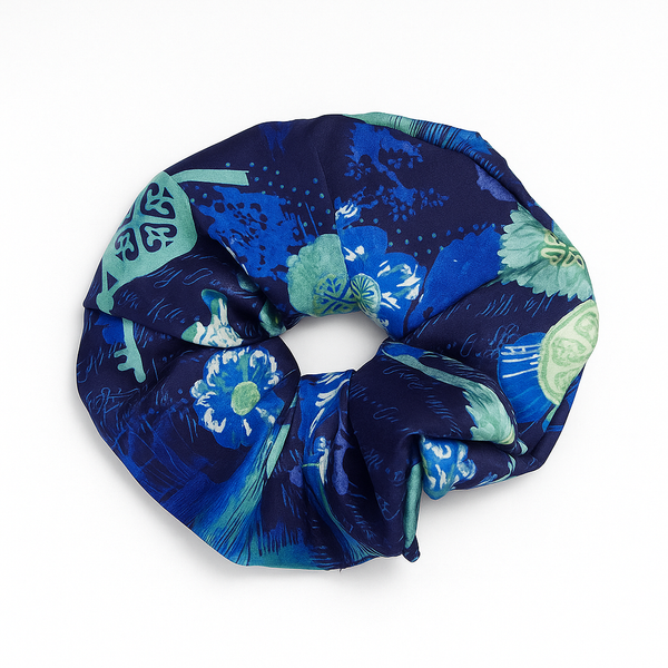 Scrunchies  WhiteHello in our prints - Jouy Navy| ربطة عنق