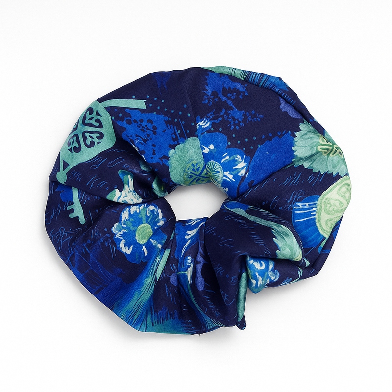 Scrunchies  WhiteHello in our prints - Jouy Navy| ربطة عنق
