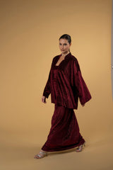 Jacket Velvety Burgundy Shimmers | بلوزة نسائية Velvety Burgundy Shimmers