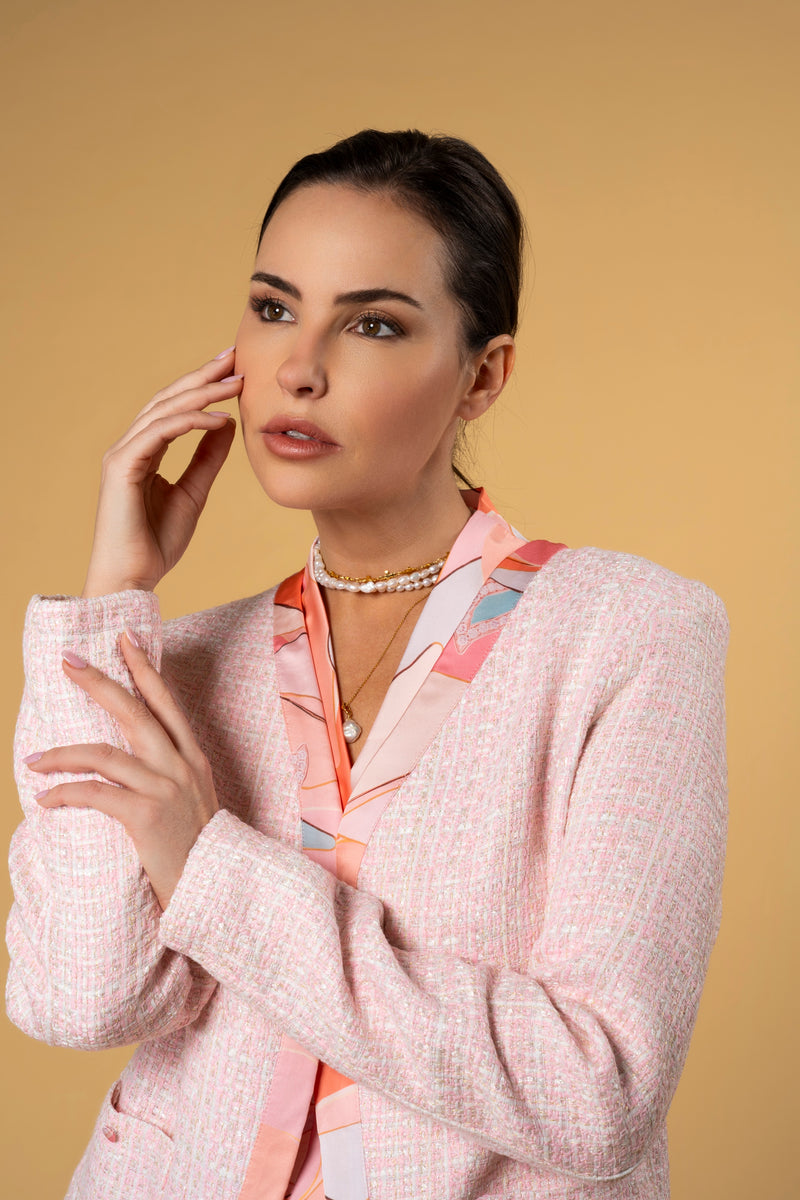 Jacket Tweed Alif Pink |سترة Tweed Alif Pink