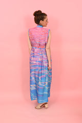 Jack Dress Blue Pink Waves| فستان نسائي