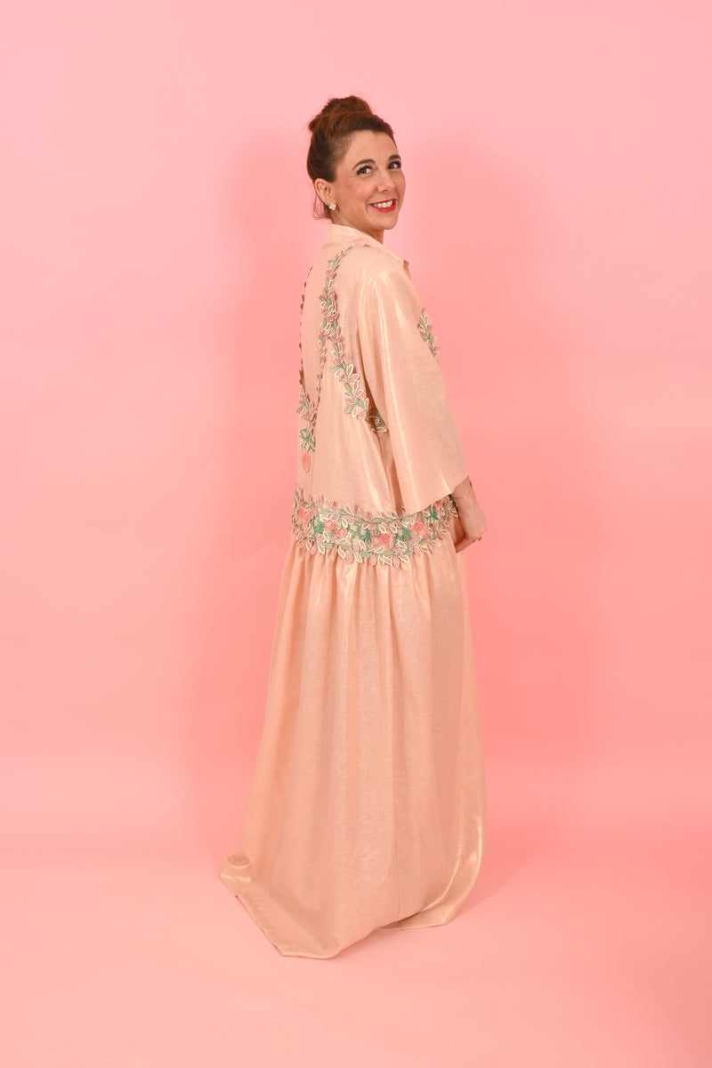 Shirt Louise Foiled Linen Gold Pink| بلوزة نسائية