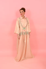 Shirt Louise Foiled Linen Gold Pink| بلوزة نسائية