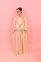 Shirt Louise Foiled Linen Gold Pink| بلوزة نسائية