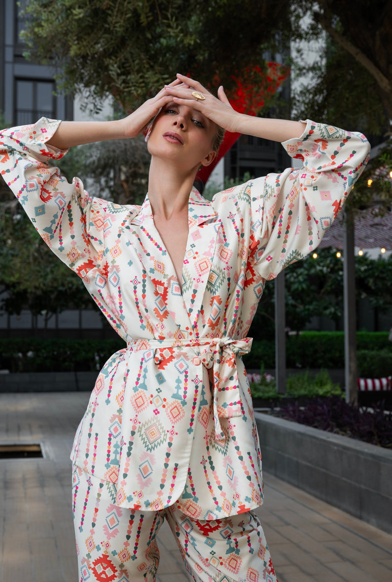 Jacket Cape Aztec Print Astrology Taurus | سترة Cape