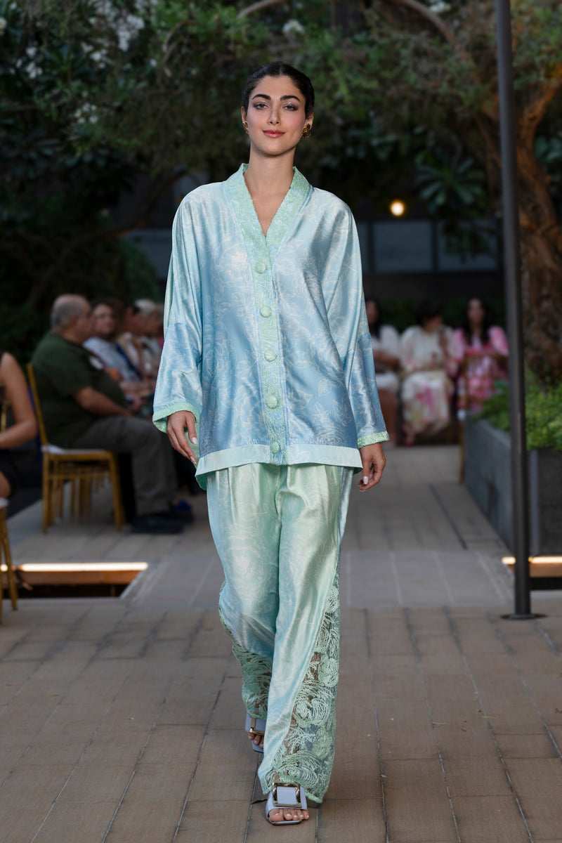 Skirt Renata Astrology Blue Gradient Silk| تنورة Renata