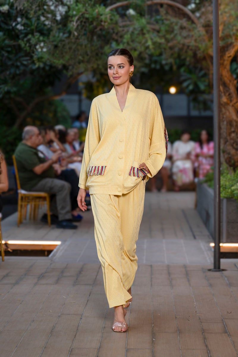 Cardigan Marley Yellow Multi Fringes | بلوزة نسائية Marley