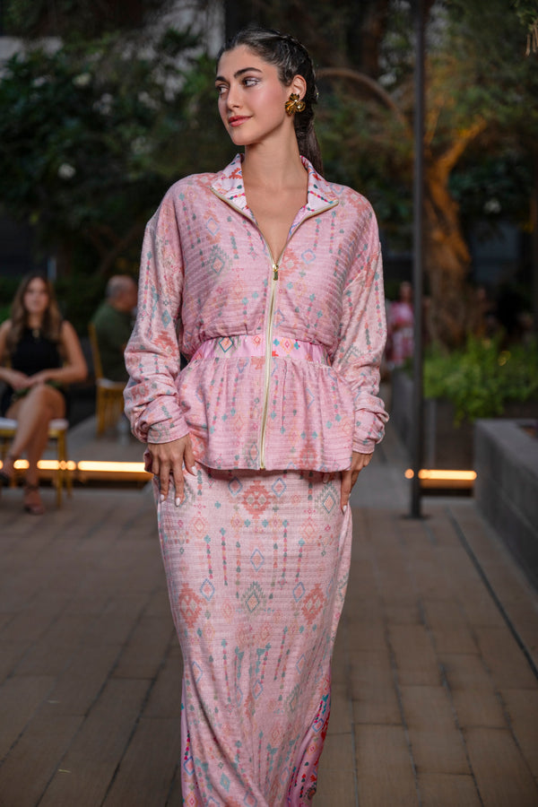 Skirt Renata Astrology Pink Aztec Knit | تنورة Renata