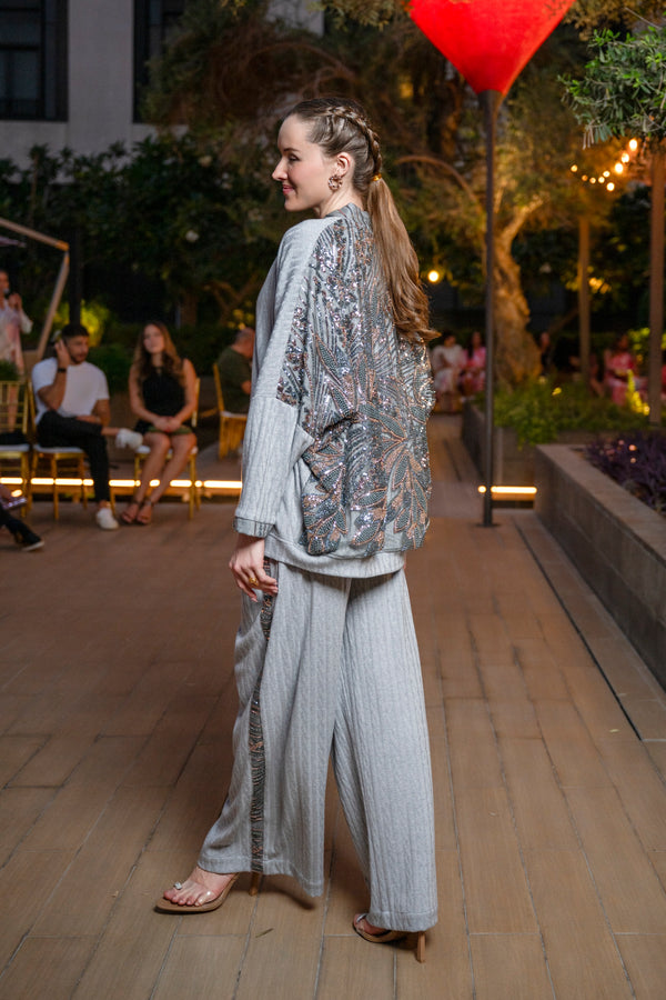 Trouser Jackomo Knit Side Band Astrology Beaded |سروال Jackomo Knit