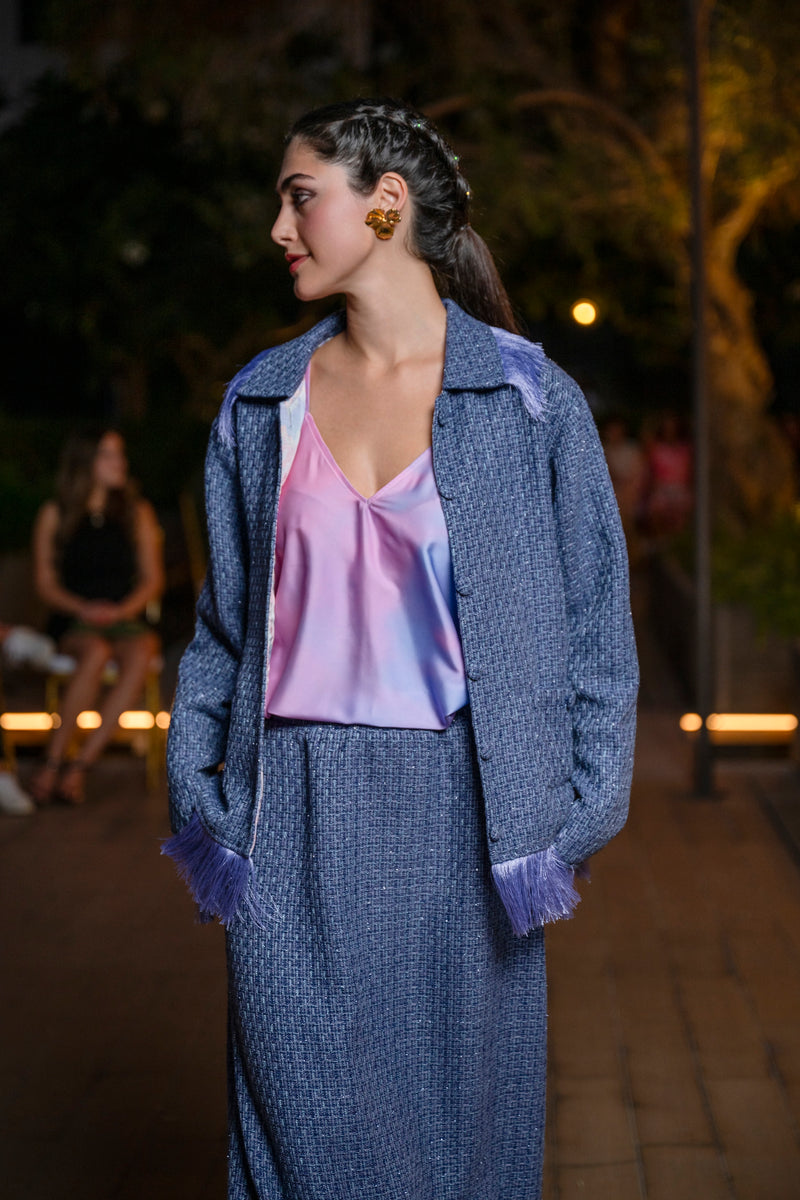 Tweed Frenesy Fringes Jacket Gemini Lining l |سترة Tweed Frenesy Fringes jacket